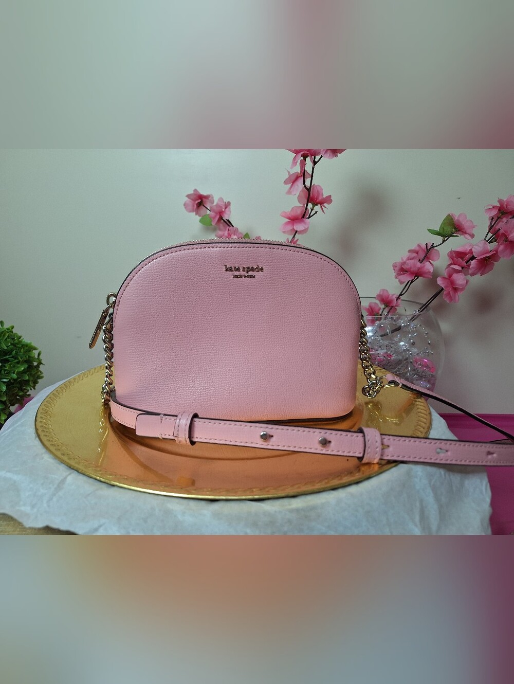 Kate Spade New York Pink Pebbled Leather Crossbody
